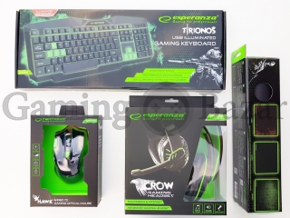 Herný set - optická myš+klávesnica+podložka maxi+slúchadlá - zelený